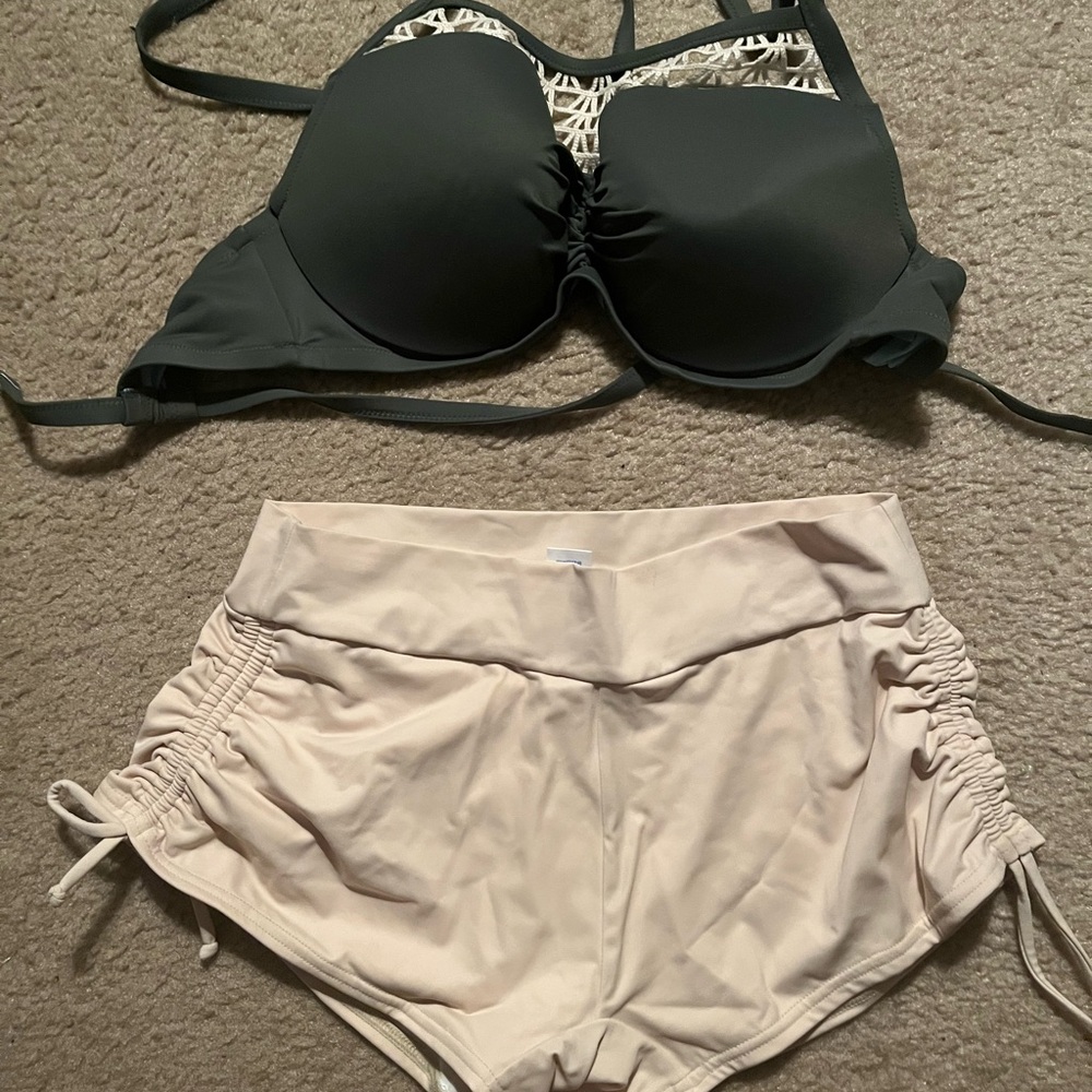 Black and Cream Bikini Set
